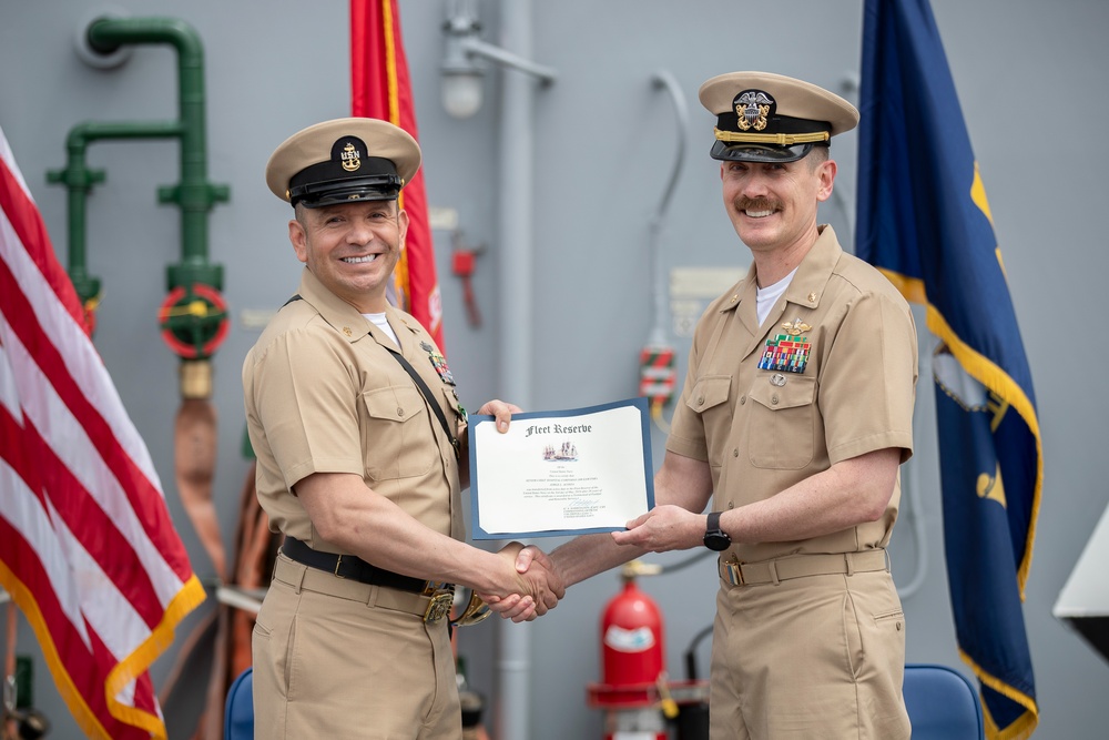 USS Tripoli Celebrates Senior Chief's Retirement