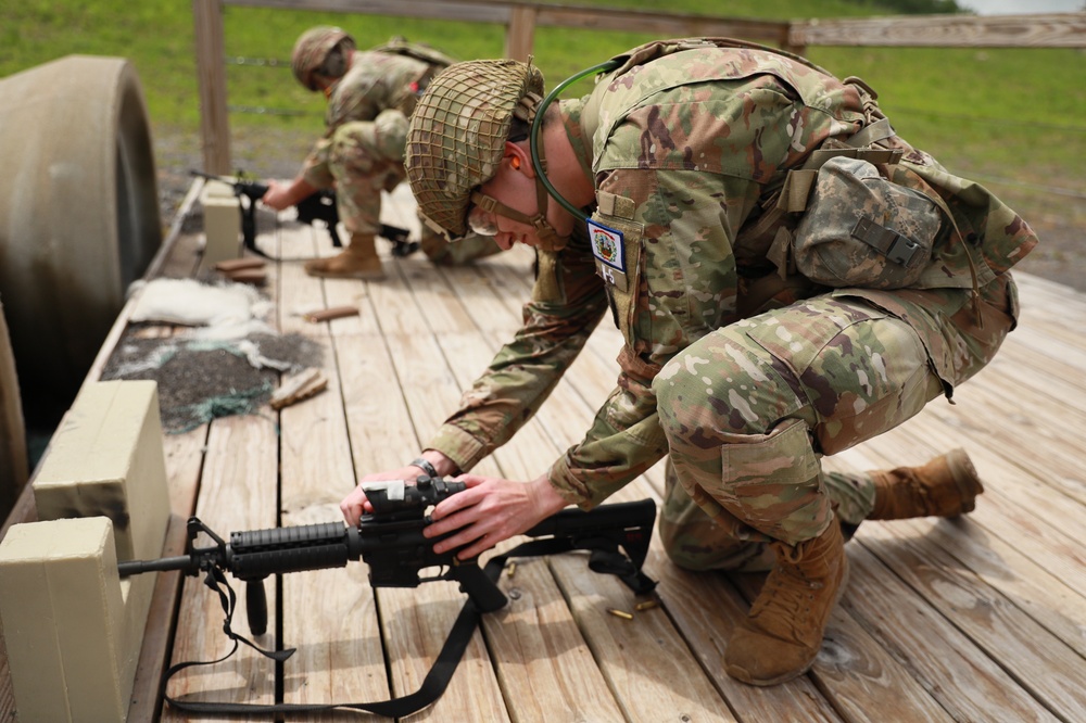 Competitor Adjusts Sight Accuracy in M4 Rifle Carbine Qualification