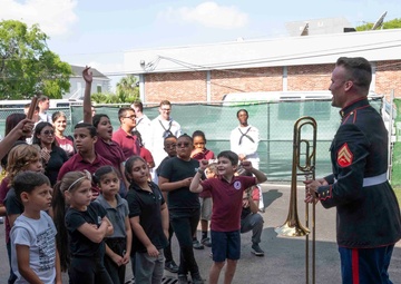 Sailors and Marines Visit Trinity Christian Academy