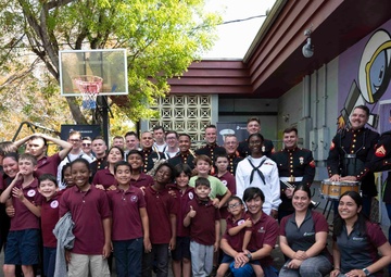 Sailors and Marines Visit Trinity Christian Academy