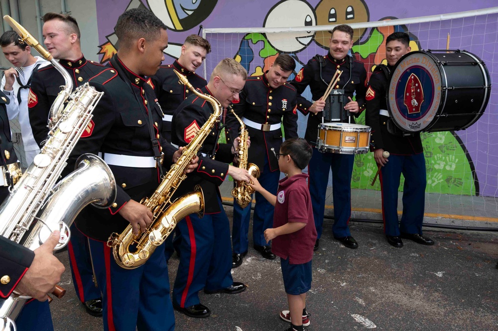 Sailors and Marines Visit Trinity Christian School