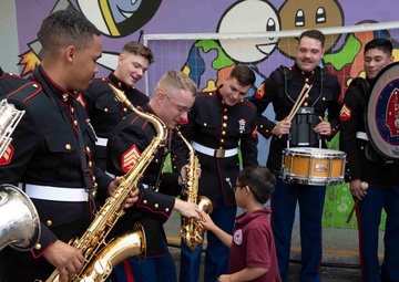 Sailors and Marines Visit Trinity Christian School