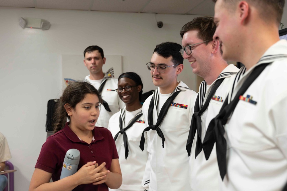 Sailors and Marines Visit Trinity Christian School