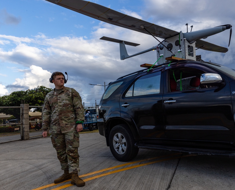 Balikatan 24: U.S. Army Soldiers Maintain Solar Unmanned Aerial Vehicle