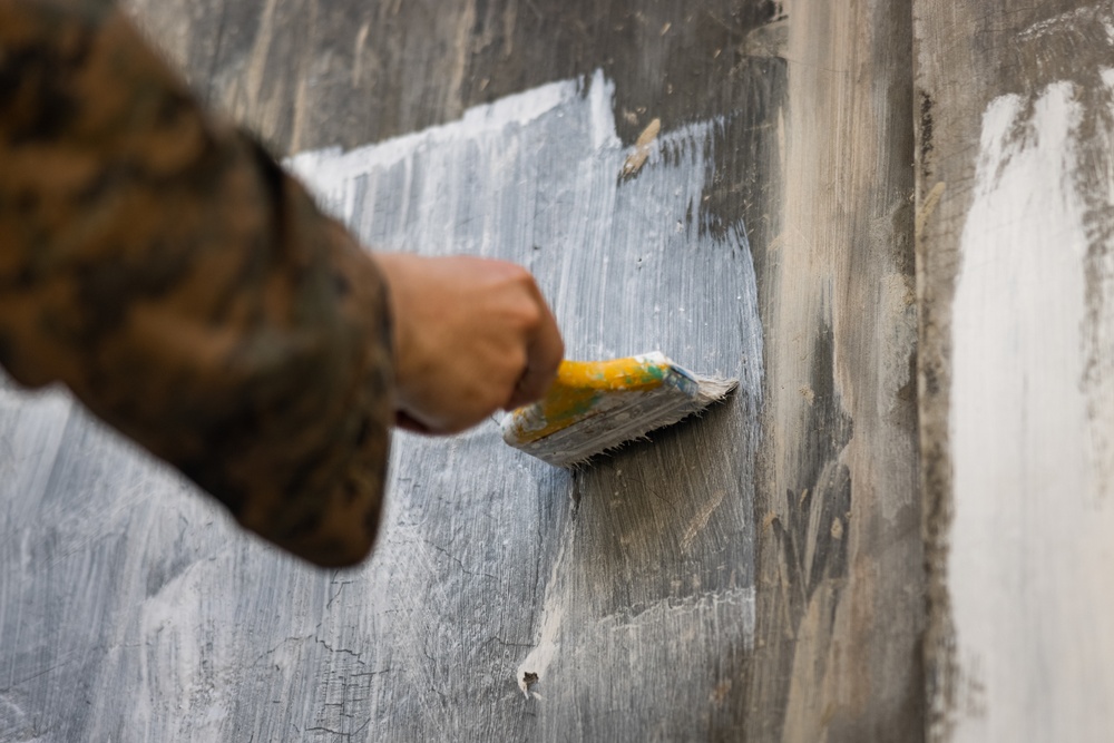 Balikatan 24: 3rd LCT and Philippine Marines Paint a School during MKTSO