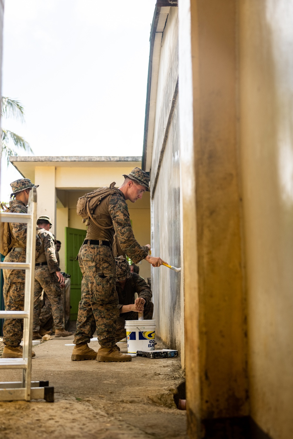 Balikatan 24: 3rd LCT and Philippine Marines Paint a School during MKTSO