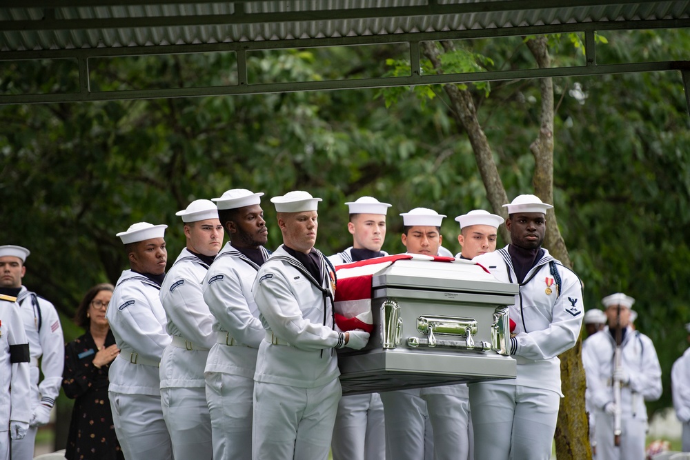 Military Funeral Honors with Funeral Escort are Conducted for U.S. Navy Radioman 3rd Class Starring B. Winfield in Section 55