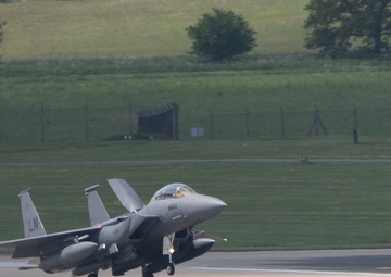 First group of 494th FS F-15s return to RAF Lakenheath