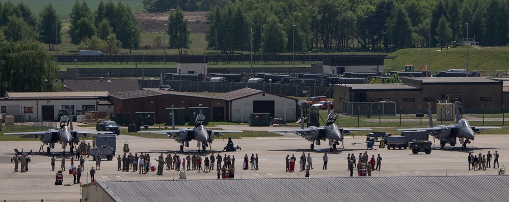 First group of 494th FS F-15s return to RAF Lakenheath