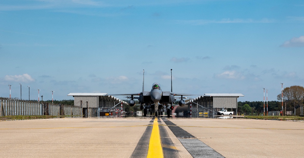 First group of 494th FS F-15s return to RAF Lakenheath