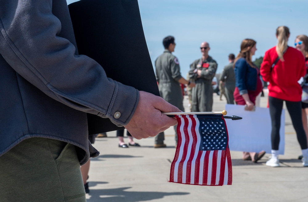 First group of 494th FS F-15s return to RAF Lakenheath