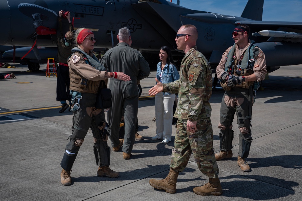 First group of 494th FS F-15s return to RAF Lakenheath