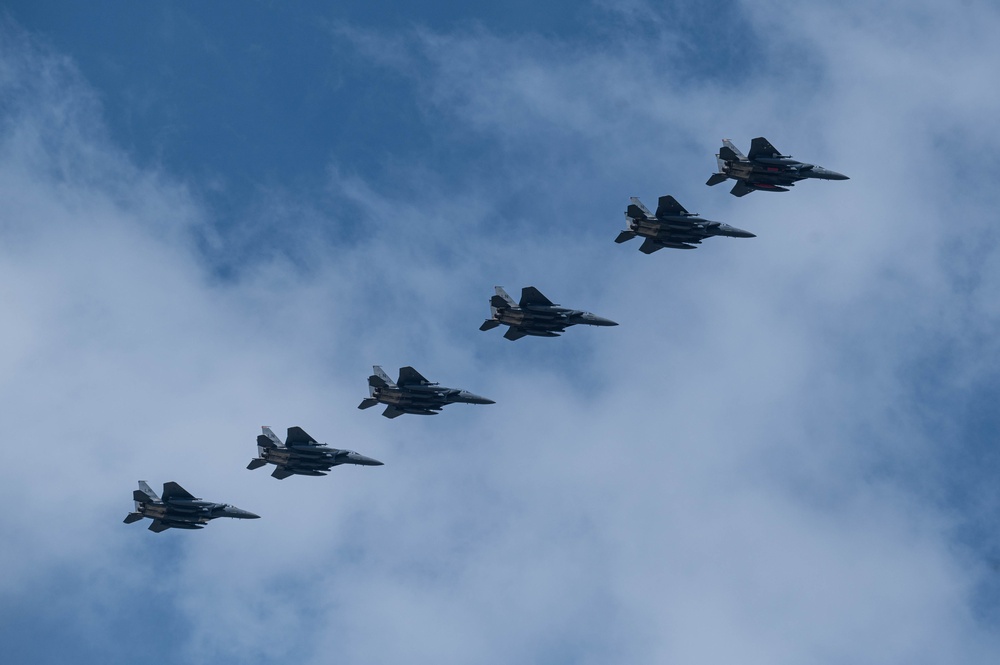 First group of 494th FS F-15s return to RAF Lakenheth