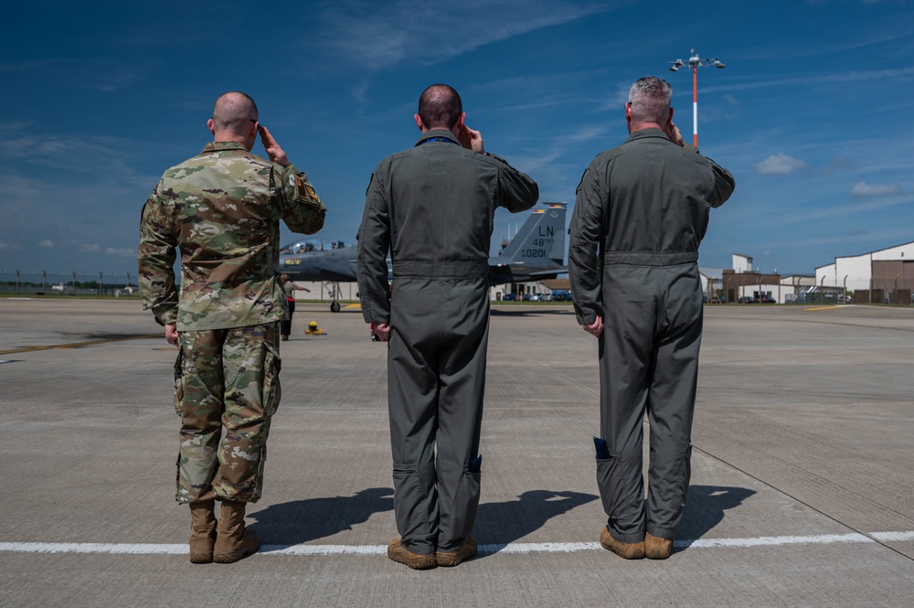 First group of 494th FS F-15s return to RAF Lakenheth