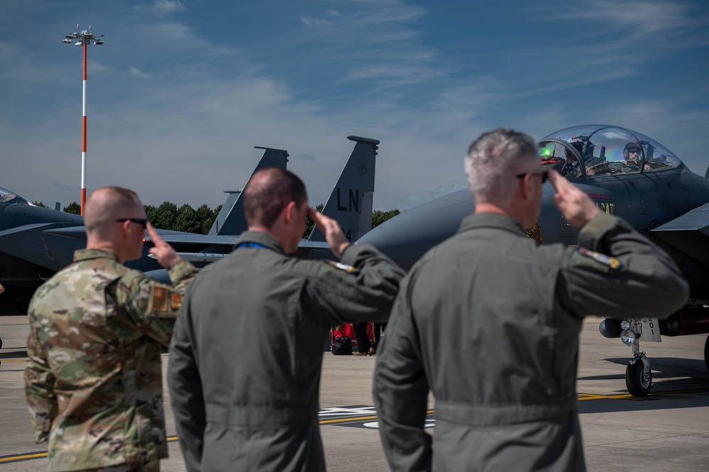 First group of 494th FS F-15s return to RAF Lakenheth