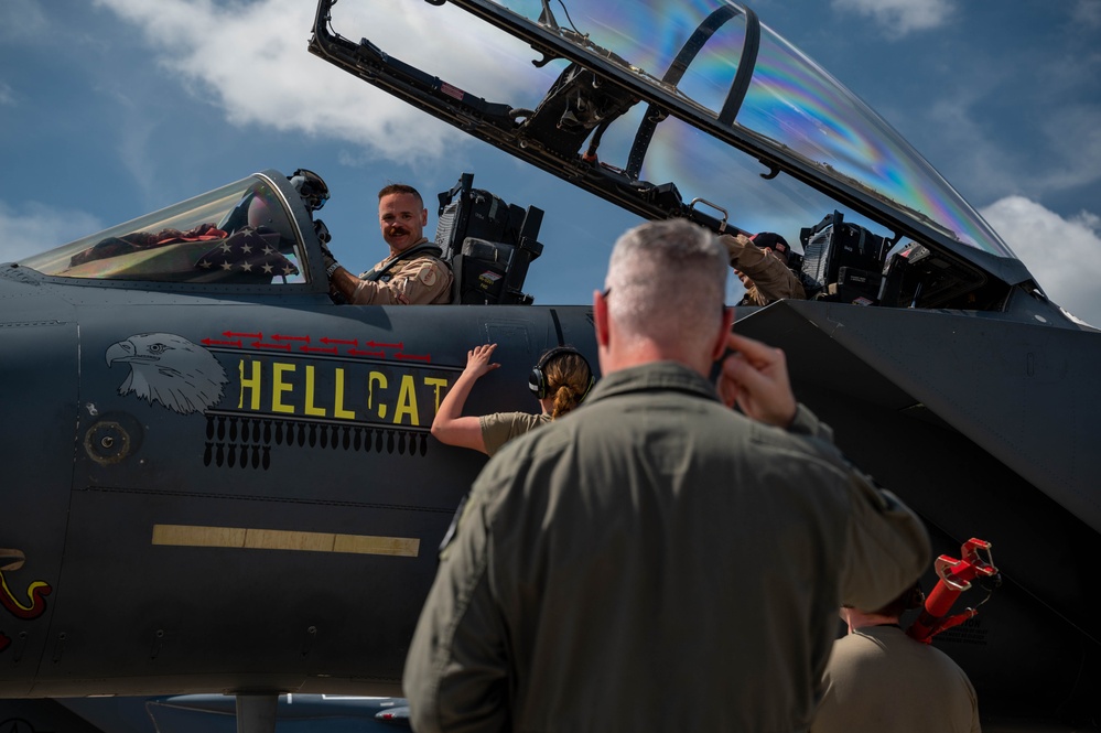 First group of 494th FS F-15s return to RAF Lakenheth