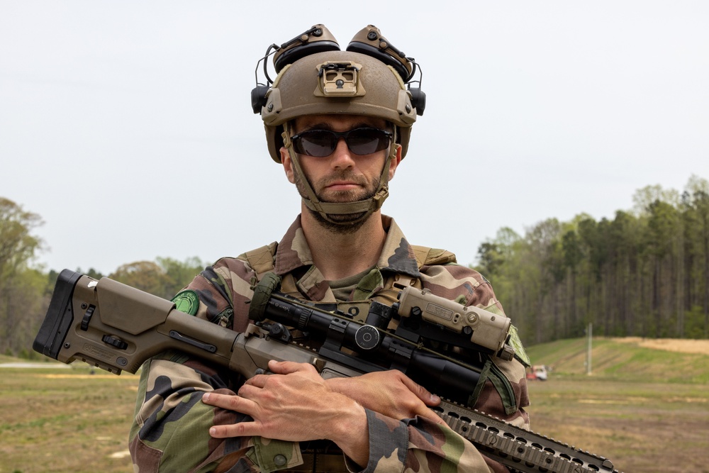 First French service member to attend Marine Corps Security Forces Regiment Designated Marksman Course