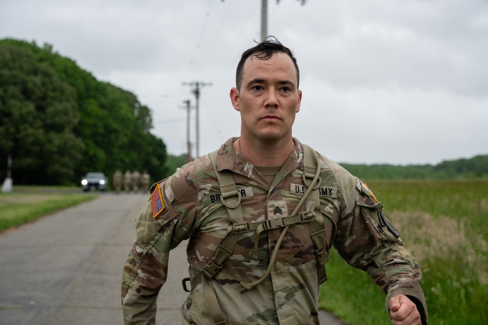 Sgt. Bradner runs during Region 2 Best Warrior Competition Valor Run