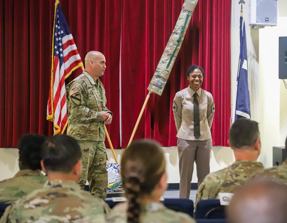 Sustainment Soldier is promoted to Sergeant Major