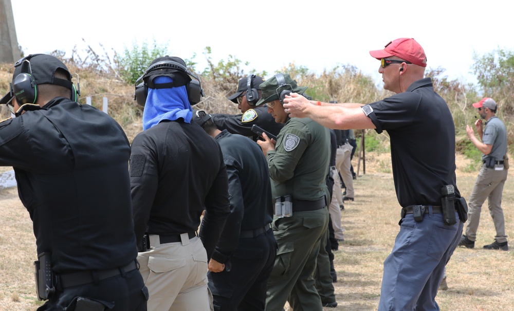 FBI conducts pistol marksmanship training with Columbia, Dominican Republic, and Guatemala police forces at TRADEWINDS 24