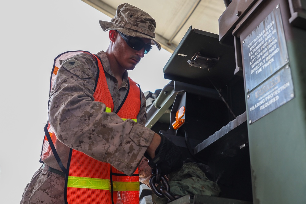 U.S. Marines Conduct Maintenance on Tactical Vehicles in Preparation for NF 24
