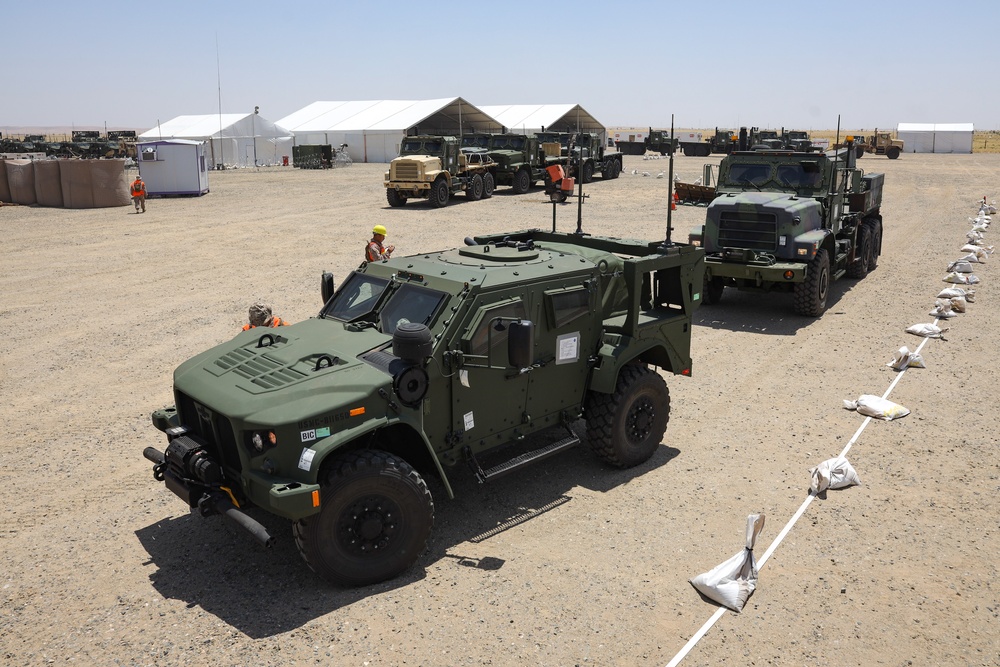 U.S. Marines Conduct Maintenance on Tactical Vehicles in Preparation for NF 24