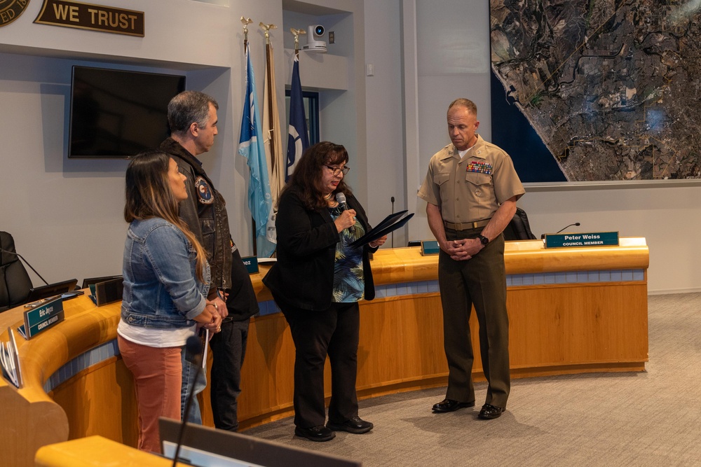 Oceanside mayor presents proclamation for National Military Appreciation Month