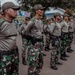 Members of Indonesian Korps Marinir, 1st Recon Bn. Marines participate in opening ceremony for reconnaissance exchange