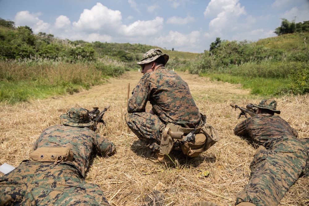 Members of Indonesian Korps Marinir, 1st Recon Bn. Marines conduct live-fire range