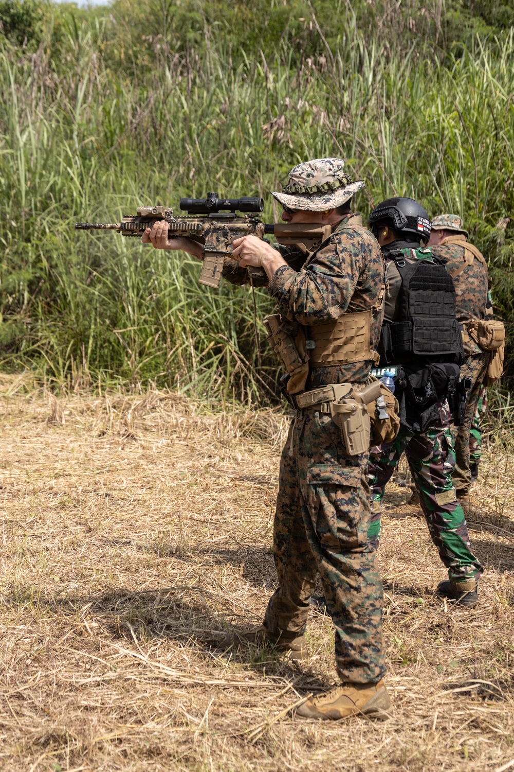 Indonesian Korps Marinir, 1st Recon Bn. Marines conduct live-fire range