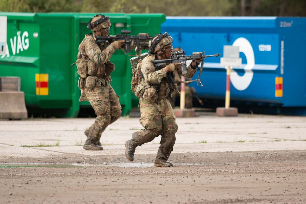 U.S. and Swedish Forces Enhance Combat Readiness at Sophisticated Urban Warfare Site in Sweden