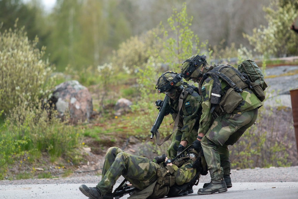 U.S. and Swedish Forces Enhance Combat Readiness at Sophisticated Urban Warfare Site in Sweden