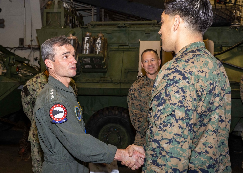 Vice Adm. Doug G. Perry Embarks Wasp