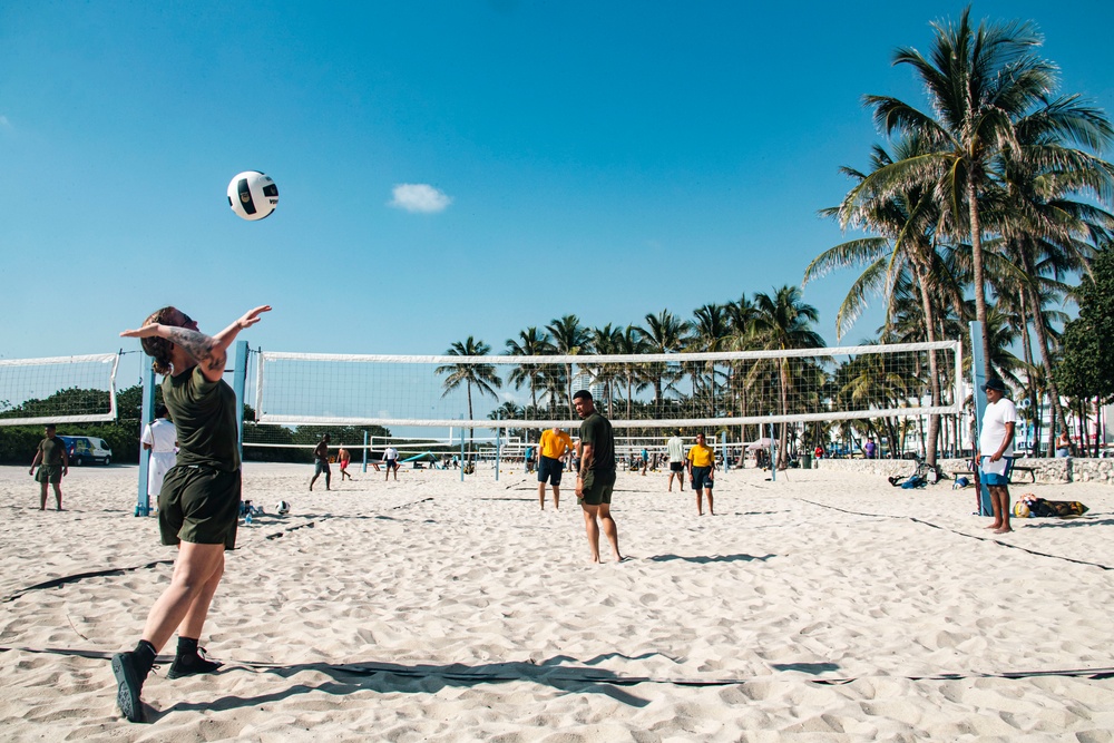 Beach Olympics during Fleet Week Miami 2024