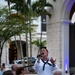 U.S. Navy Musician 3rd Class Bernadette Rocks, from Tannersville, N.J., assigned Navy Band Southeast, performs to a crowd during a public concert in Coral Gables, Fla., during Fleet Week Miami May 11, 2024.