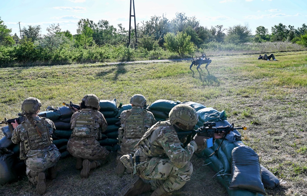 435th CRE lets the dog out
