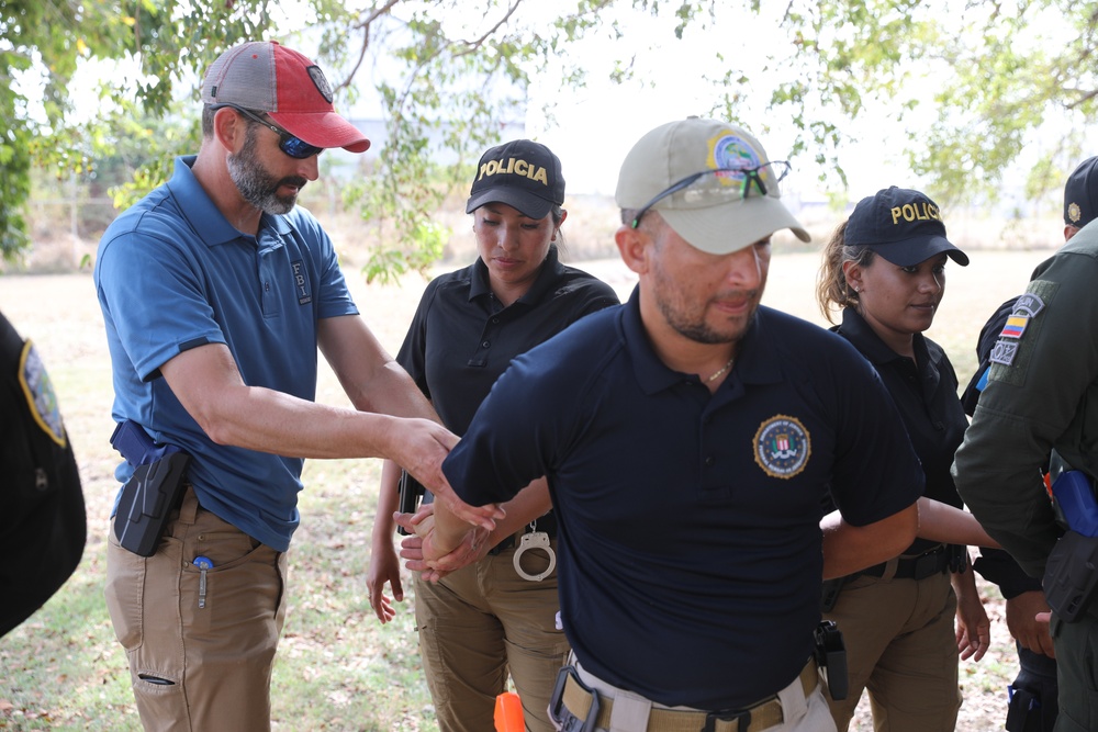 FBI conducts defensive tactics training with police troops from Colombia, Dominican Republic, and Guatemala at TRADEWINDS 24