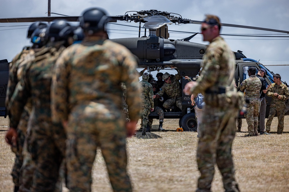 7th Special Operations Group (Airborne) Soldiers lead fast rope training for 8 partner nations