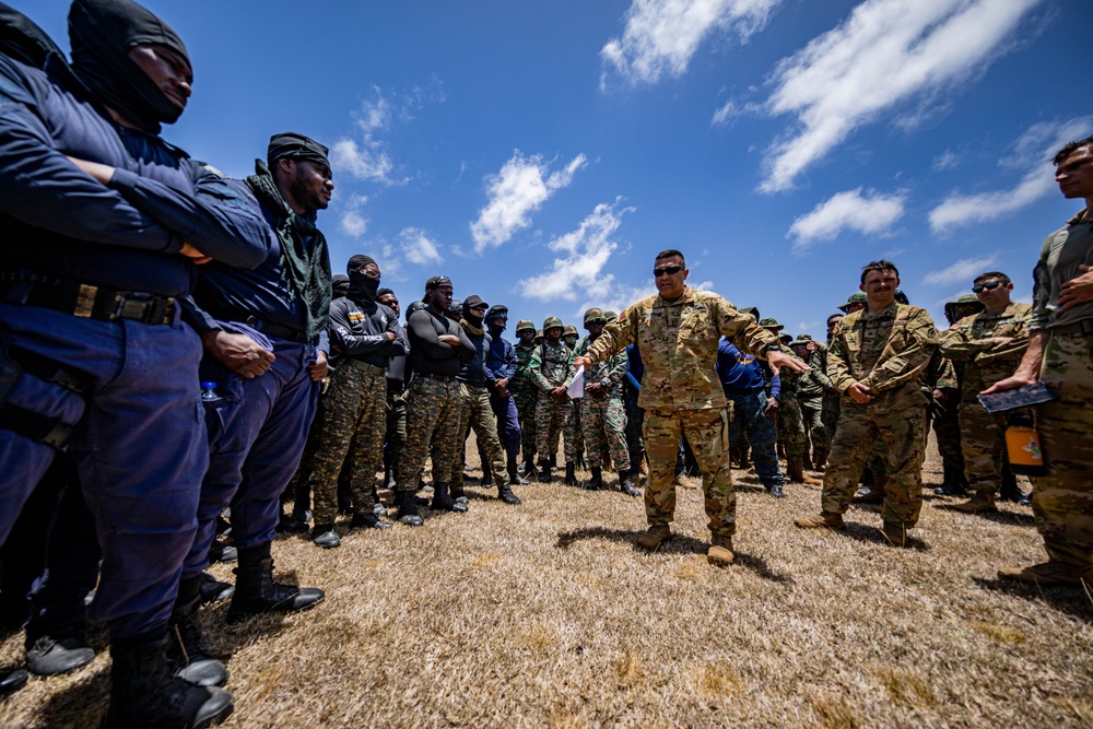 7th Special Operations Group (Airborne) Soldiers lead fast rope training for 8 partner nations