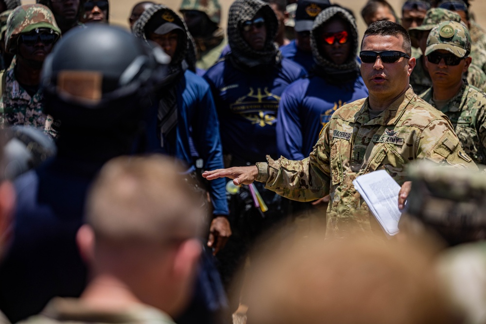 7th Special Operations Group (Airborne) Soldiers lead fast rope training for 8 partner nations