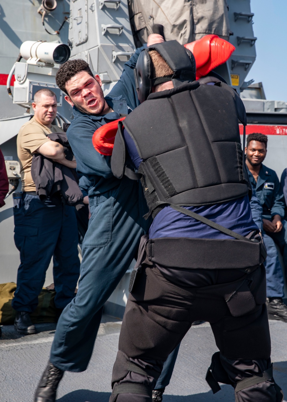 Sailors Conduct SRF-B Course Aboard USS Dewey