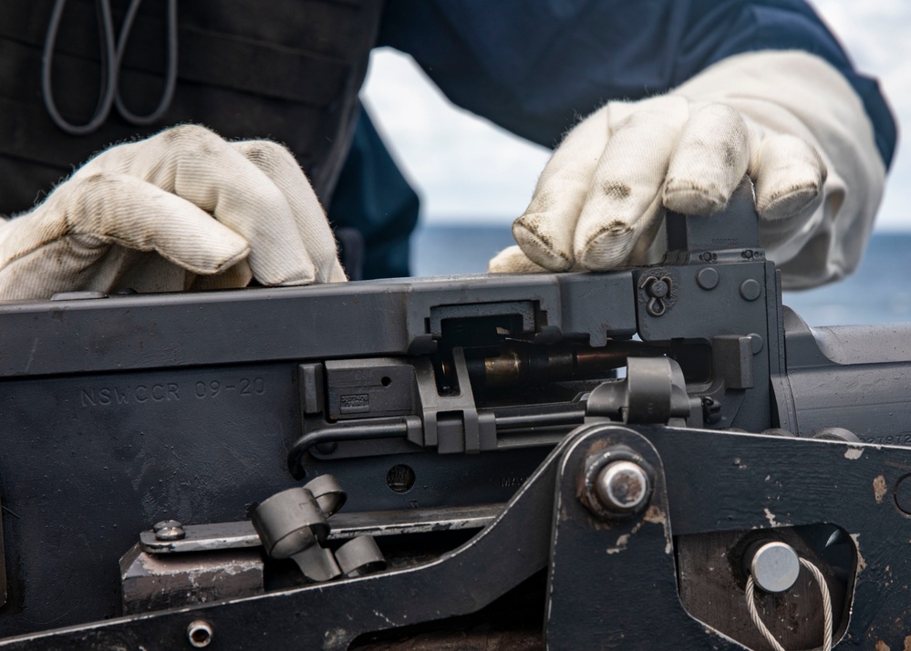 Sailors Aboard USS Dewey Conduct Crew-Served Weapons Qualifications