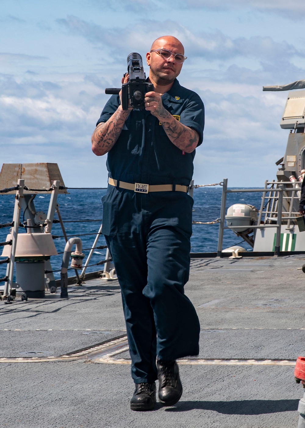 Sailors Aboard USS Dewey Conduct Crew-Served Weapons Qualifications