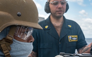 Sailors Aboard USS Dewey Conduct Crew-Served Weapons Qualifications