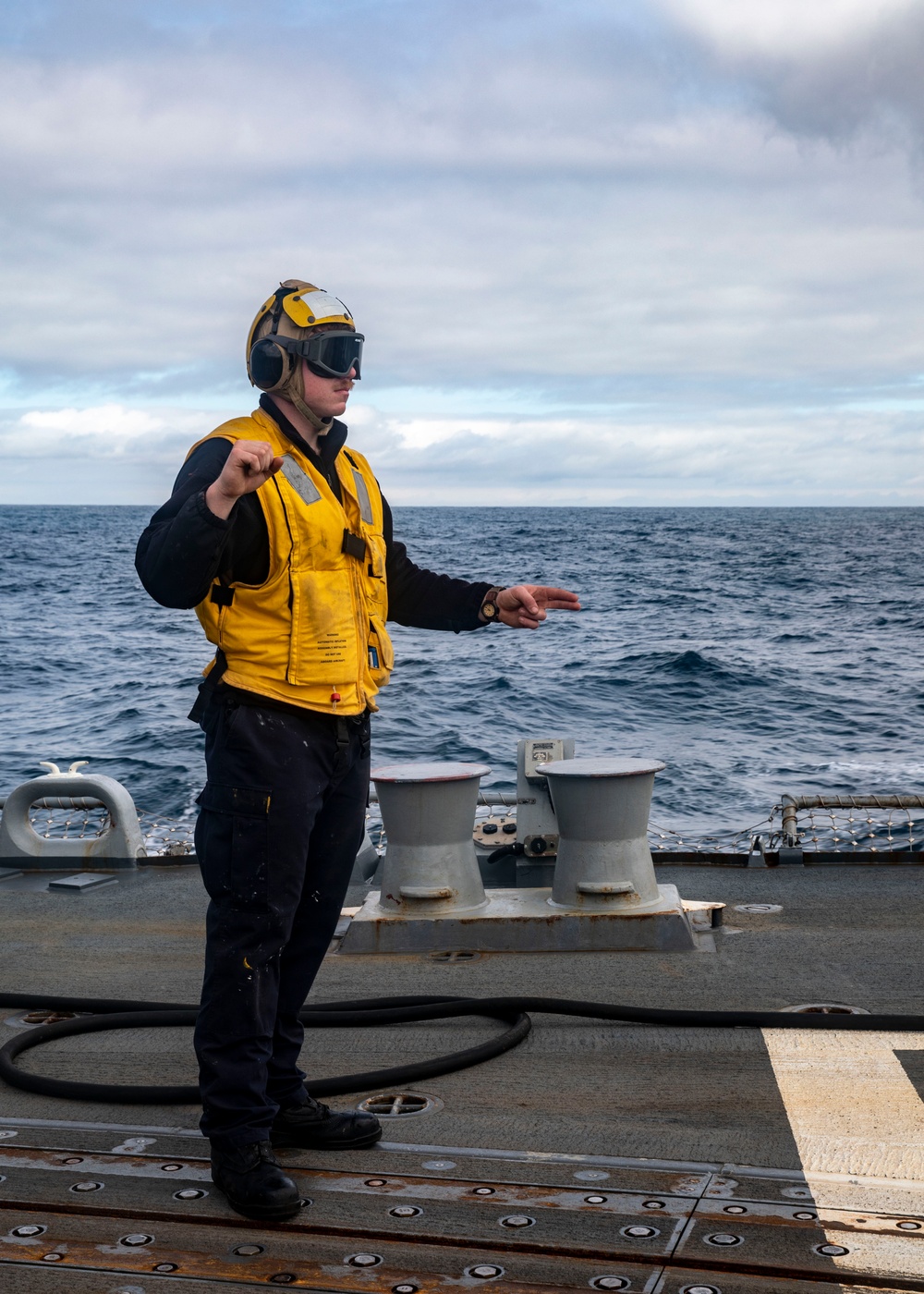 Sailors Conduct Flight Operations Aboard USS Dewey, April 25