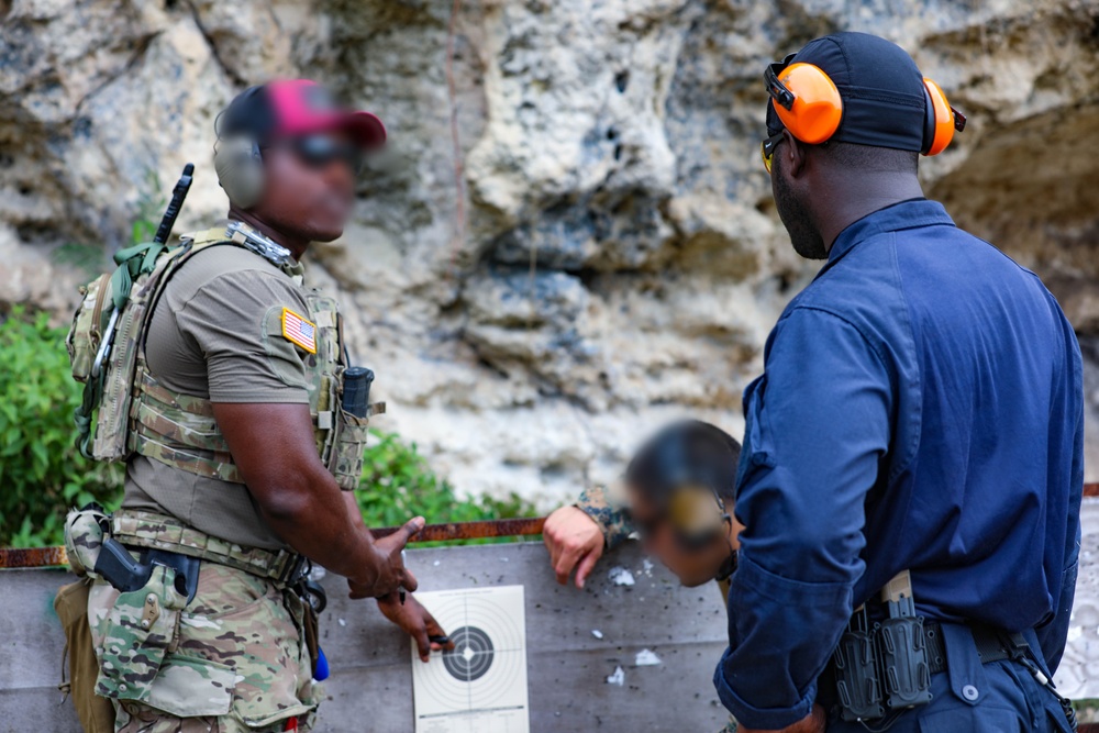 The Barbados Police Force conduct medical and weapons training during TRADEWINDS 24