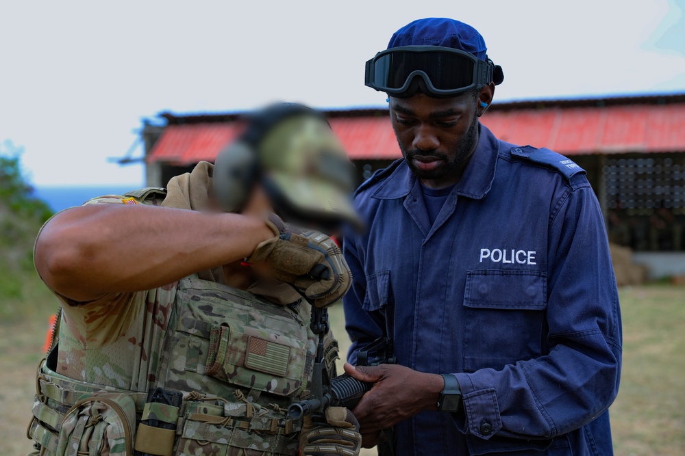 The Barbados Police Force conduct medical and weapons training during TRADEWINDS 24