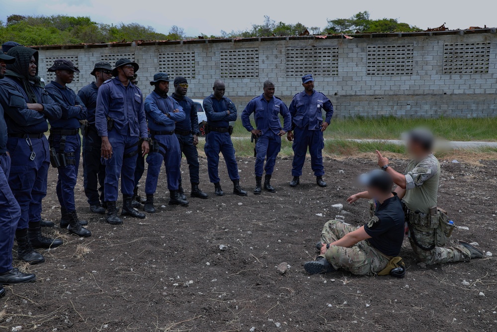 The Barbados Police Force conduct medical and weapons training during TRADEWINDS 24