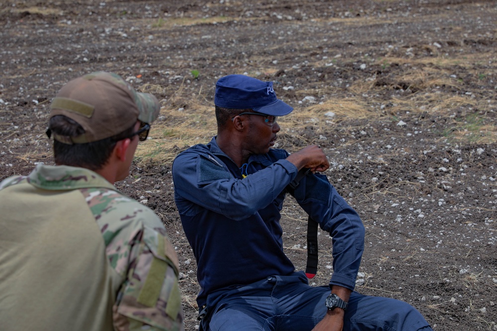 The Barbados Police Force conduct medical and weapons training during TRADEWINDS 24