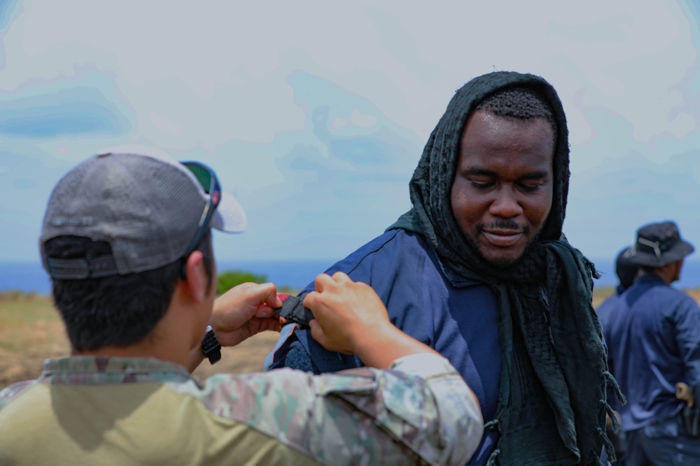 The Barbados Police Force conduct medical and weapons training during TRADEWINDS 24